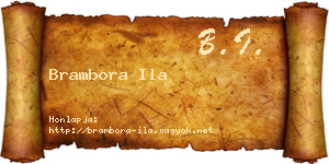 Brambora Ila névjegykártya